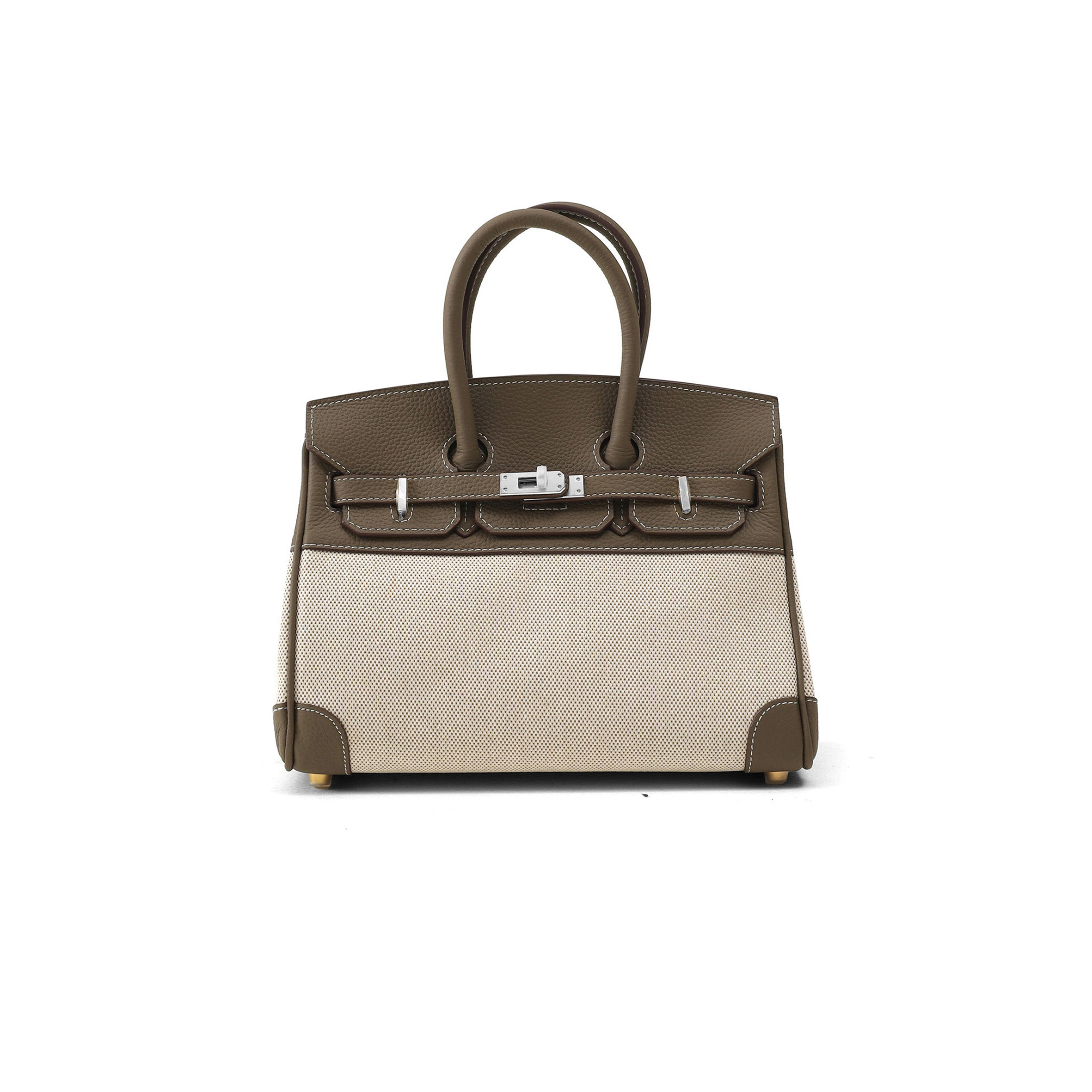 HERMES BIRKIN 35 TOILE TAUPE CLEMENCE LEATHER BAG 30013032 (35*24*18cm)